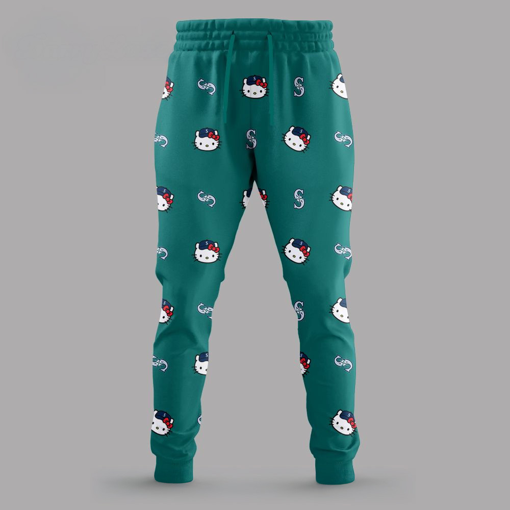 Seattle Mariners x Hello Kitty 2025 Sweatpants Seattle Mariners Merch Father's Day Gifts-1