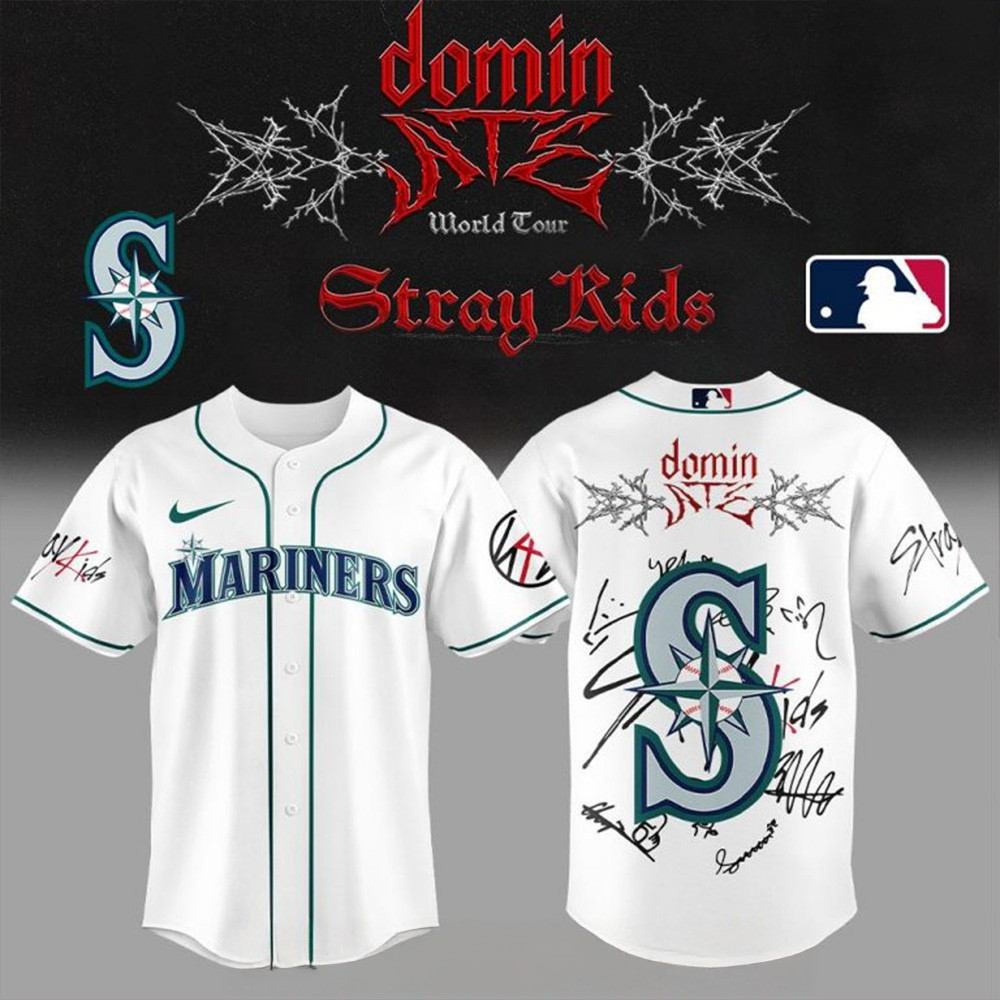 Seattle Mariners x Stray Kids Show 2025 Special Baseball Jersey Seattle Mariners Merch-1