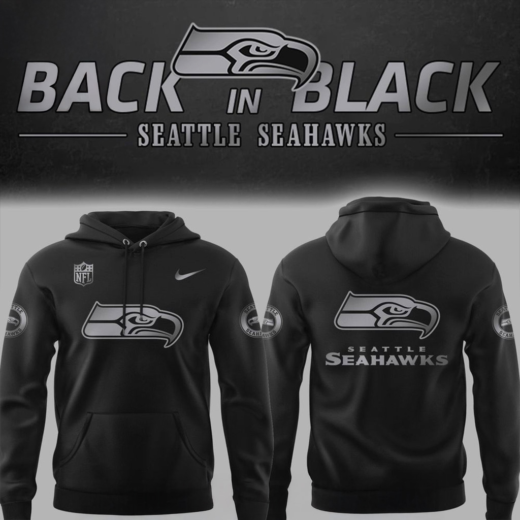 Seattle Seahawks Black In Black Hoodie Seattle Seahawks Merch Football Fan Gift Ideas-1