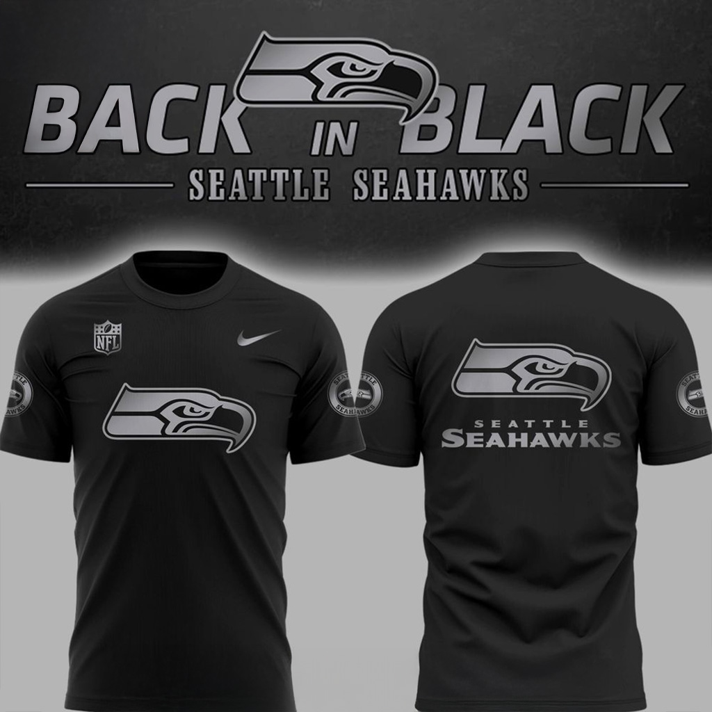 Seattle Seahawks Black In Black Shirt Seattle Seahawks Merch Football Related Gifts-1
