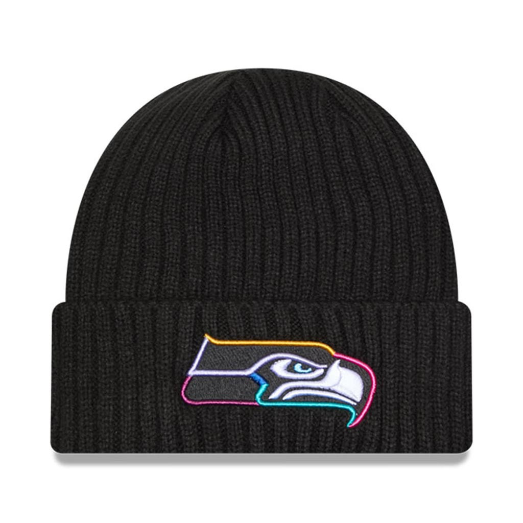 Seattle Seahawks Crucial Catch NFL Beanie 2025 Rainbow Seahawks Merch Football Gifts For Men-1