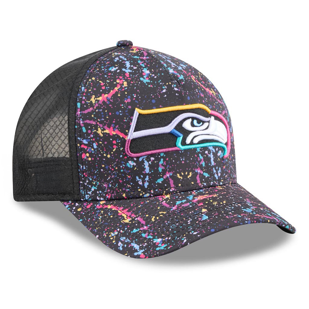 Seattle Seahawks Crucial Catch NFL Trucker Hat 2025 Rainbow Seahawks Merch Gifts For Men-1