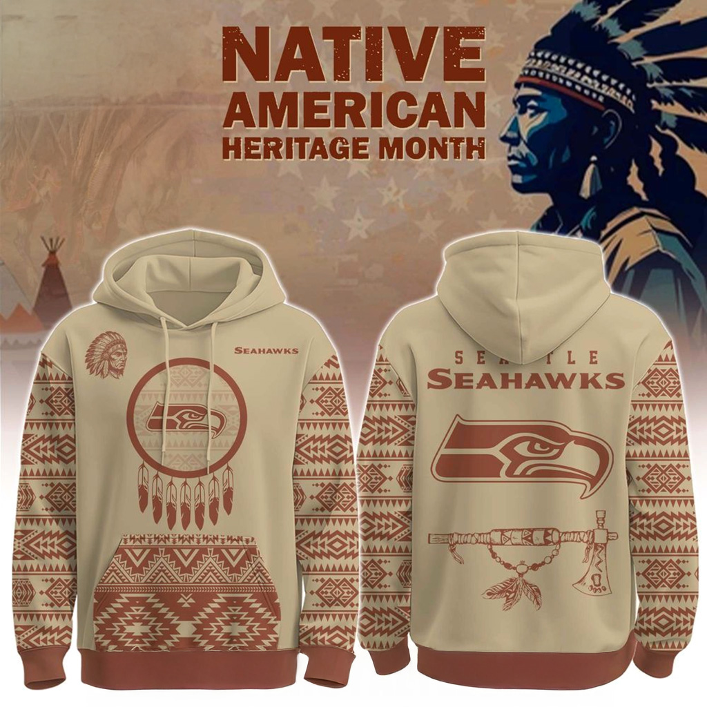 Seattle Seahawks Native American Heritage Month Hoodie Seahawks Merch Xmas Gifts For Dad-1