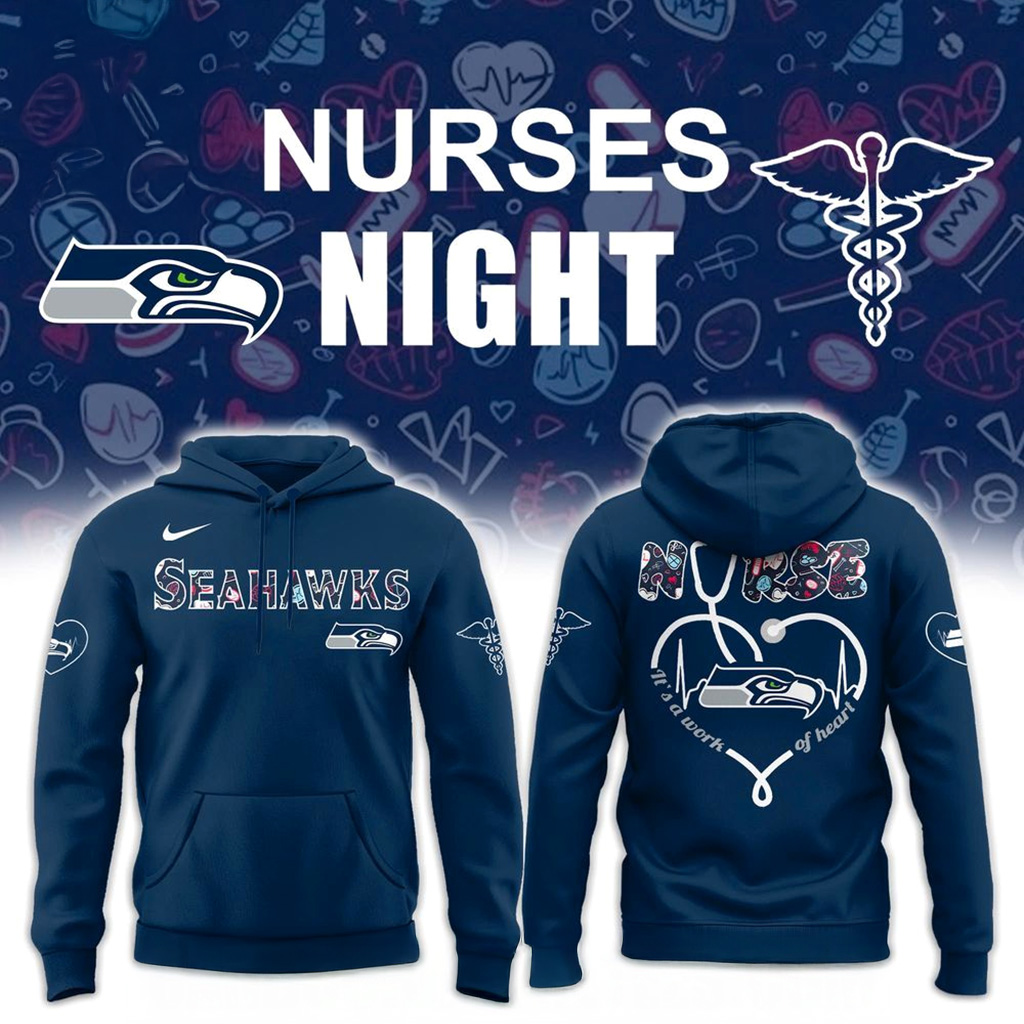 Seattle Seahawks Nurses Night Hoodie Seattle Seahawks Merch Football Fan Gift Ideas-1