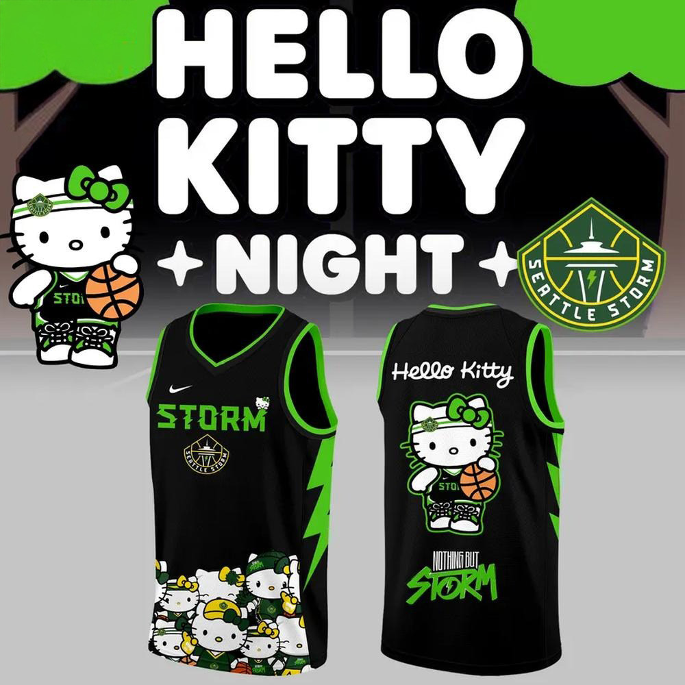 Seattle Storm x Hello Kitty Night 2025 Basketball Jersey Seattle Storm Merch Gifts For Fans-1
