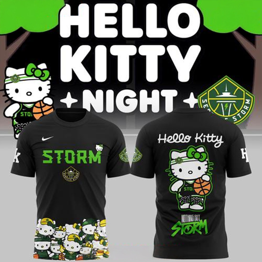 Seattle Storm x Hello Kitty Night 2025 Shirt Seattle Storm Merch Gifts For Basketball Fan-1