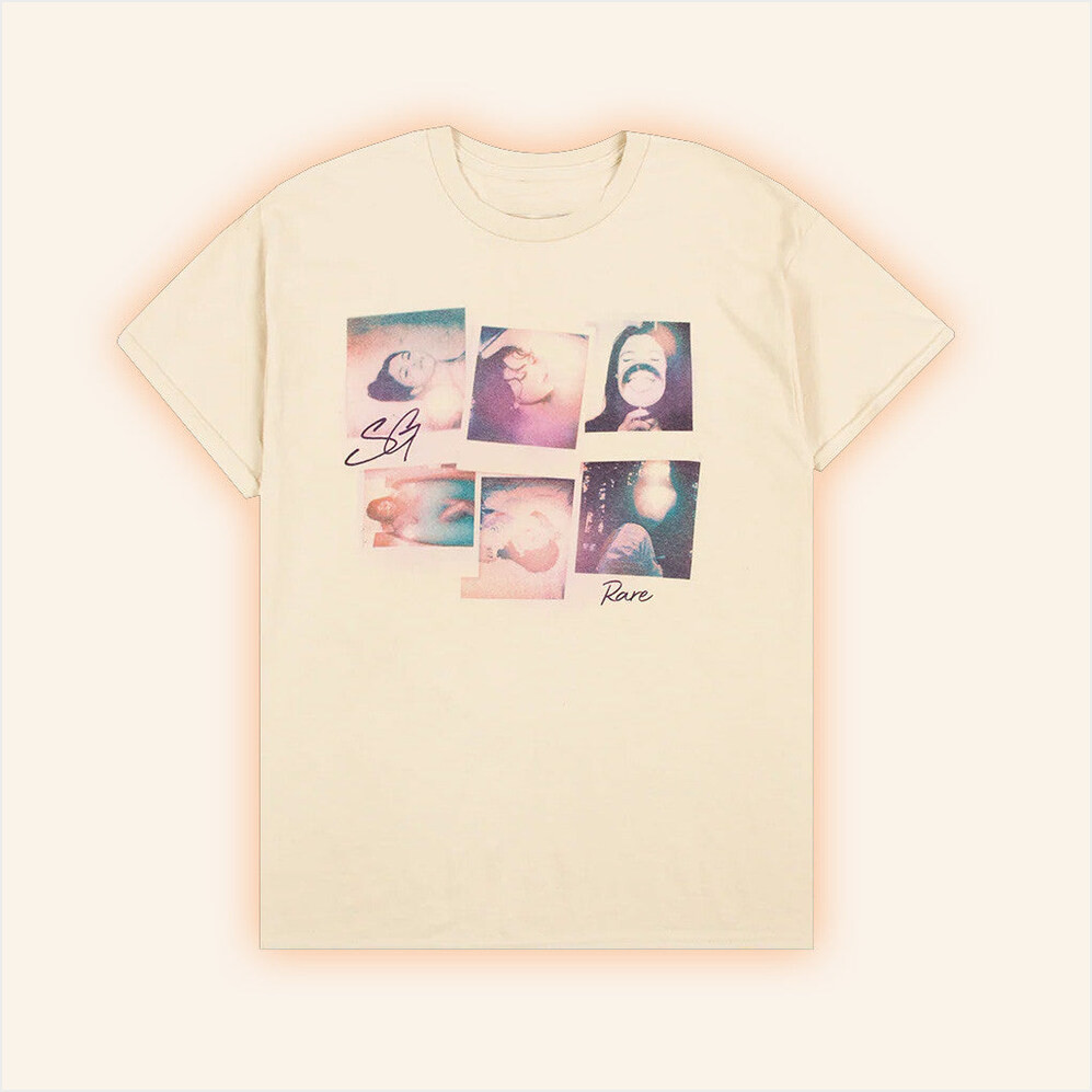 Selena Gomez Merch Rare Polaroid Tee In Sand Shirt Gitfs For Sister Birthday Gifts For Fans-1