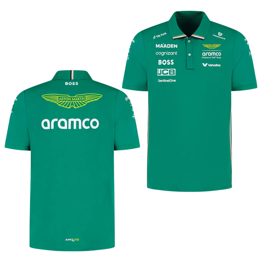 Sergio Checo Perez Merch Aston Martin F1 Fernando Alonso Genuine Stroll Polo Shirt Fan Apparel-1