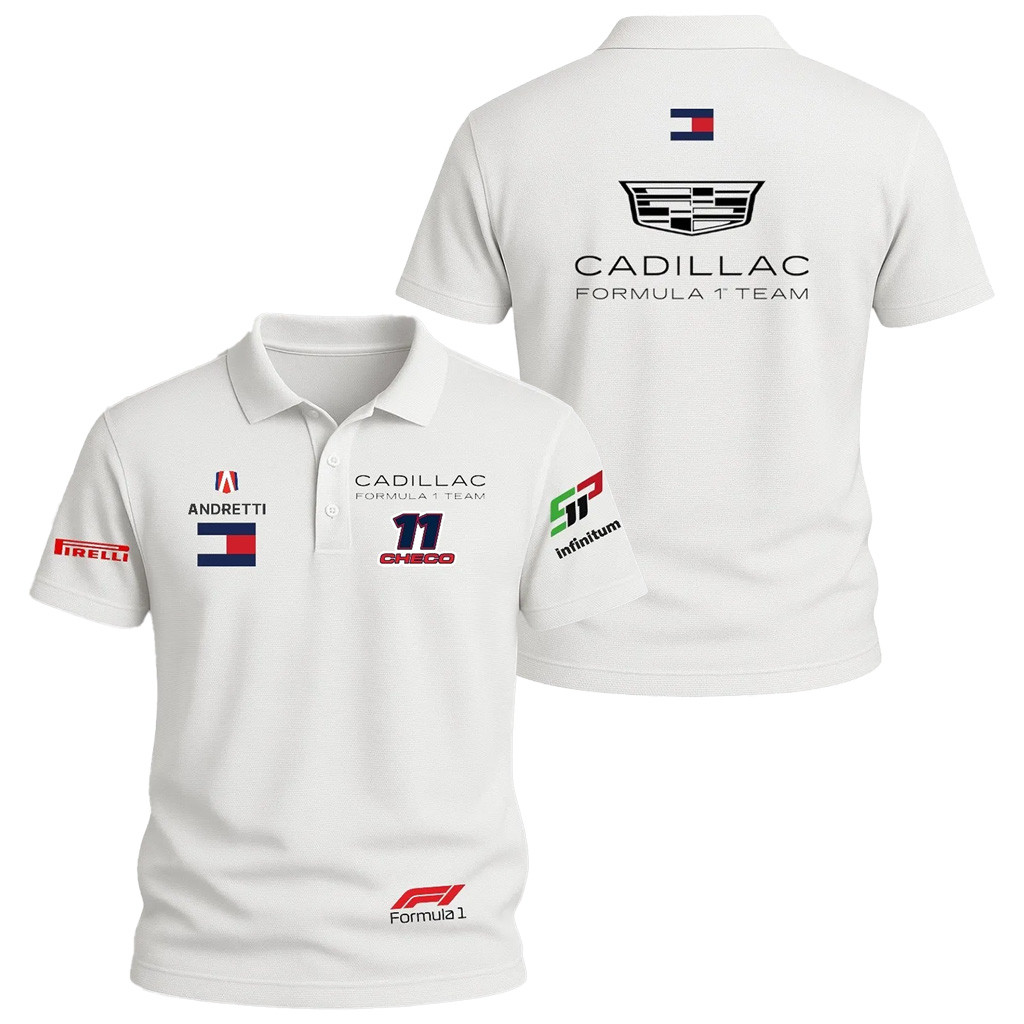 Sergio Checo Perez Merch Cadillac Czech F1 Polo Shirt Fan Clothing Gifts For Racing Fans-1