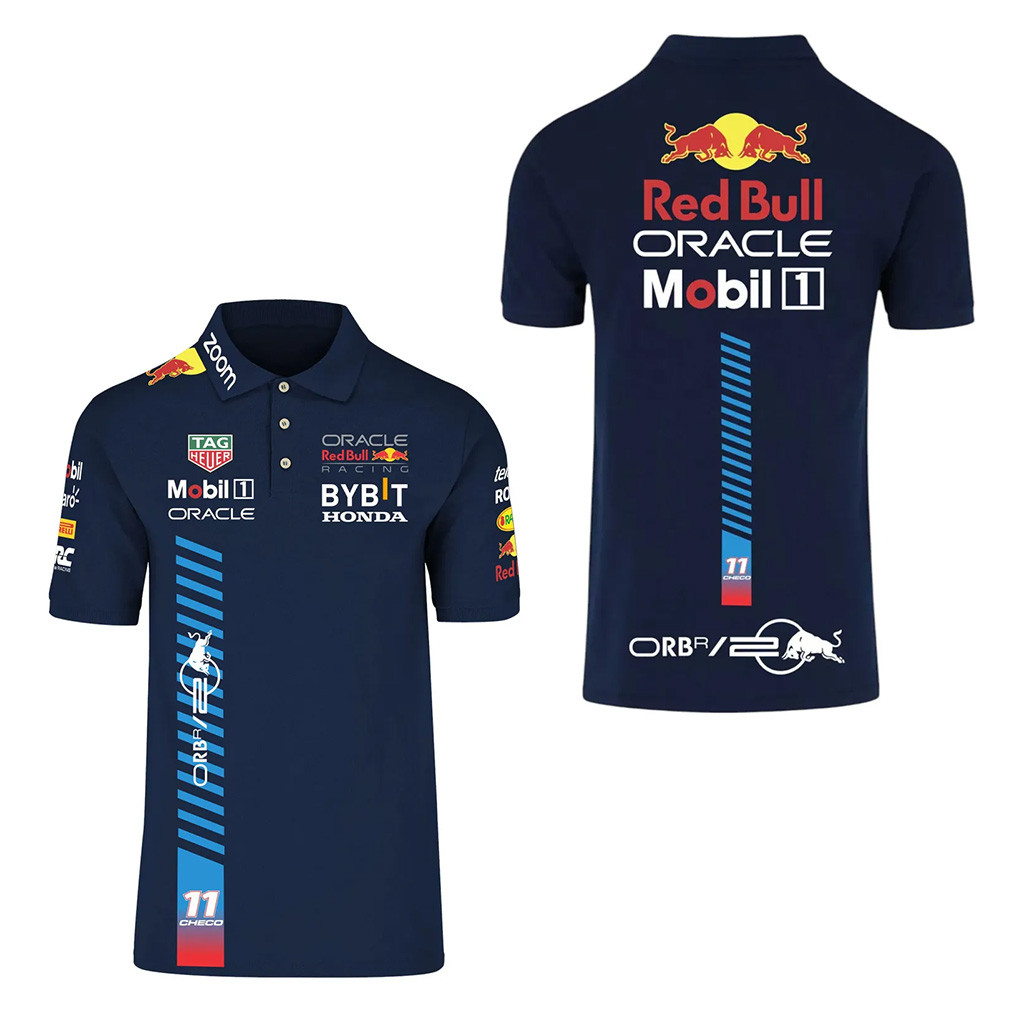 Sergio Checo Perez Merch Red Bull Racing F1 Czech Polo Shirt Presents For Him-1