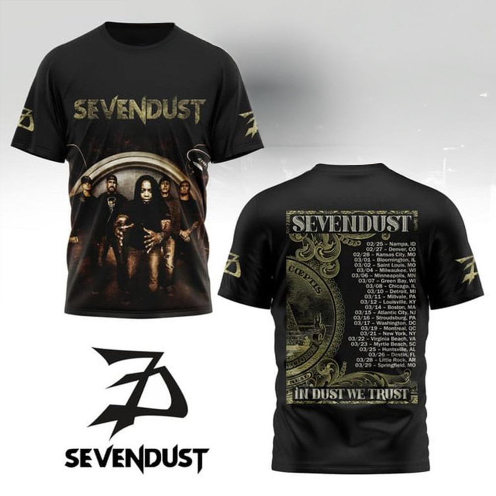 Sevendust In Dust We Trust Tour 2025 The Schedule Of Greatness T-Shirt Sevendust Fans Gifts-1