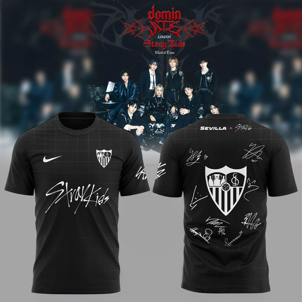 Sevilla FC Stray Kids Show Signature Shirt Fan Merch Best Gifts For Husband-1