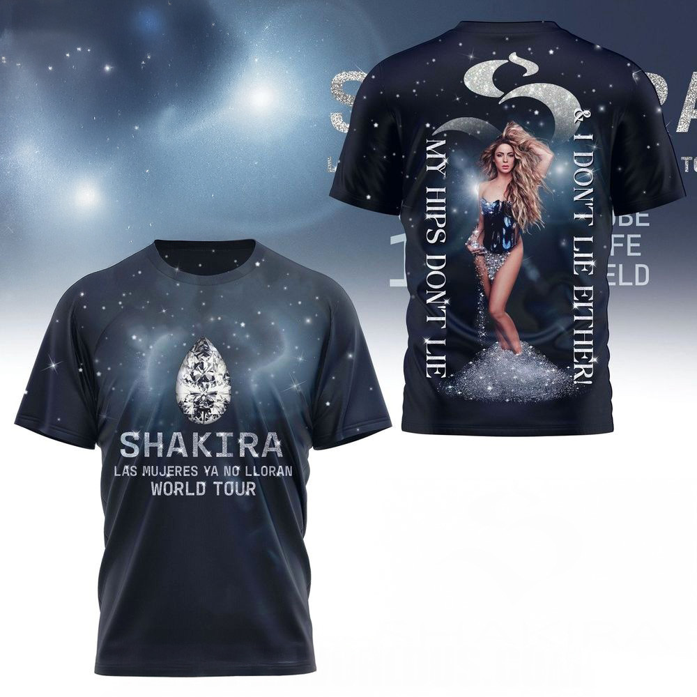 Shakira Las Las Mujeres Ya No Lloran World Tour T-Shirt Sentimental Father's Day Gifts-1