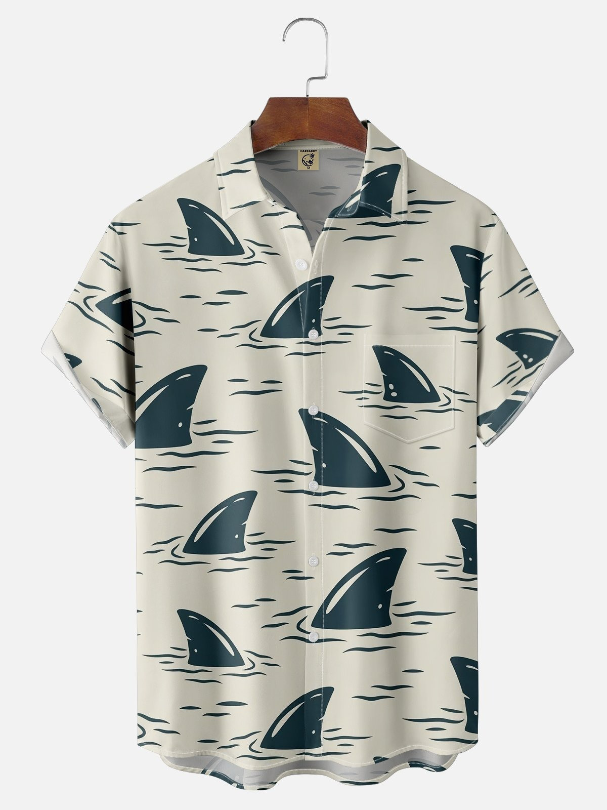 Sharks Chest Pocket Hawaiian Shirt-1