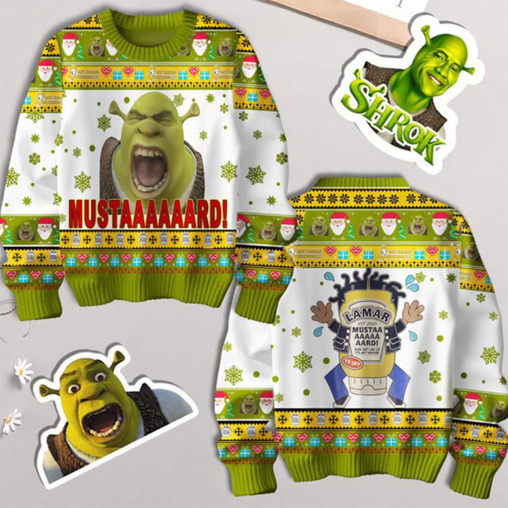 Shrek Mustard It's Not Enough For 2024 Christmas Ugly Sweater Gifts For Fans-1