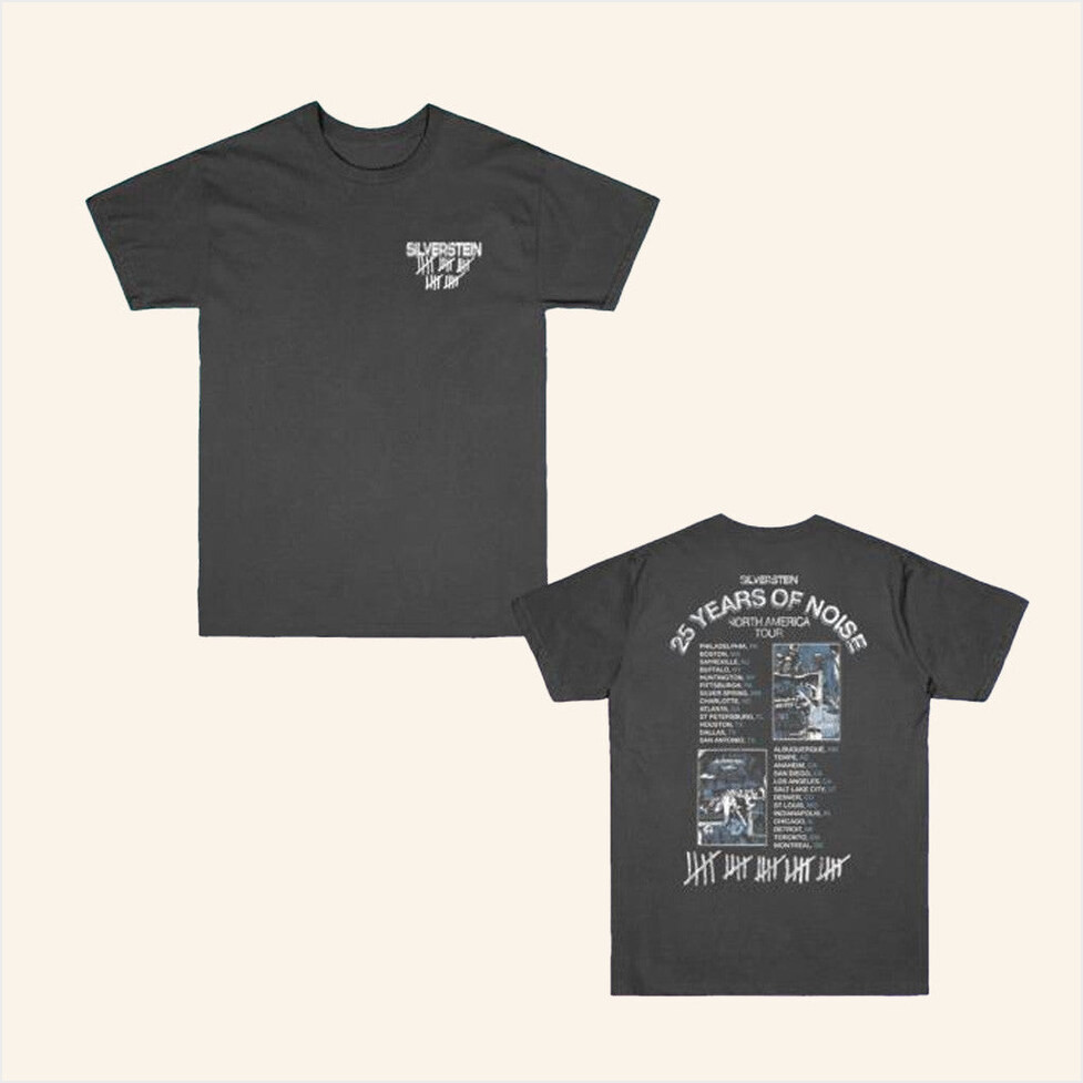 Silverstein Music Merch 25 Years Of Noise Tour Shirt Gifts For Music Fans Gifts For Best Friend-1