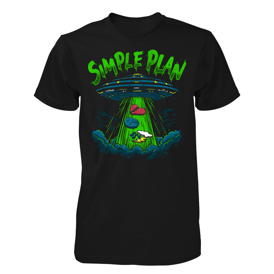 Simple Plan Merch Alien UFO T-Shirt Birthday Gift For Husband-1