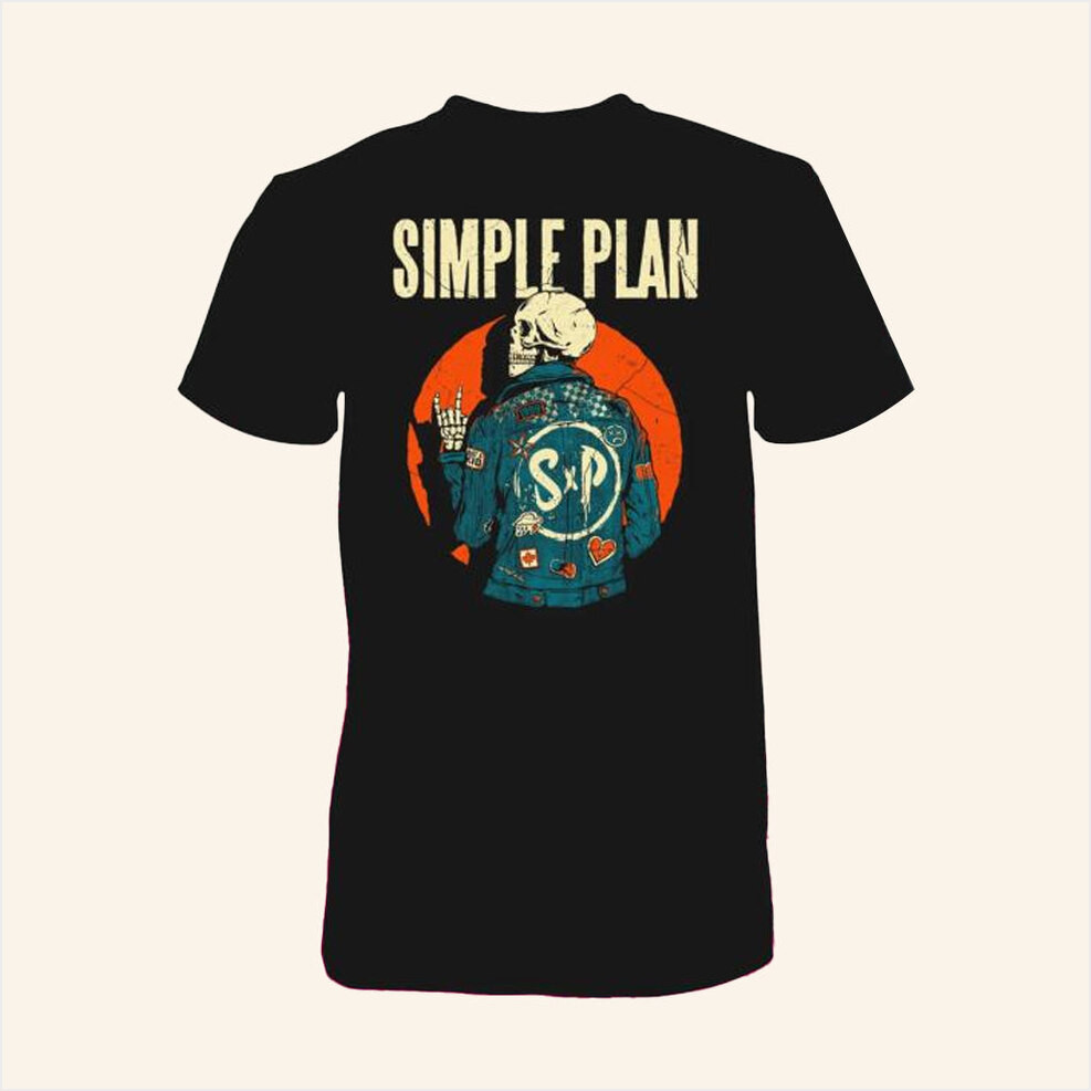 Simple Plan Merch Skeleton Jacket T-Shirt Gifts For Husband Birthday Gifts For Fans-1