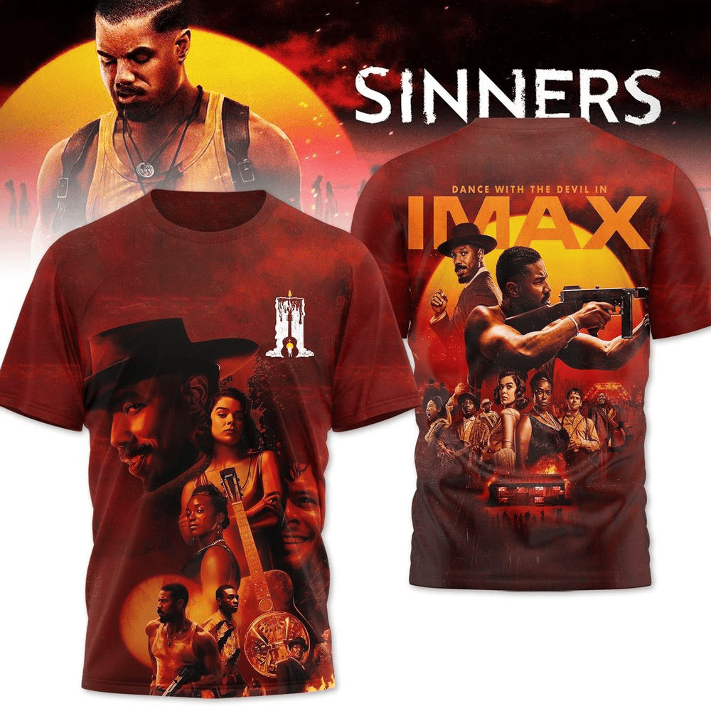 Sinners Dance With The Devil In IMAX T-Shirt Sinners Merch Father In Law Gifts Dad's Day-1