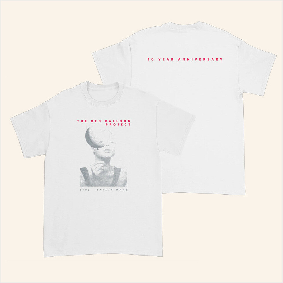 Skizzy Mars Merch Red Balloon White T-Shirt Gift Ideas For Wife Birthday Gifts For Best Friend-1