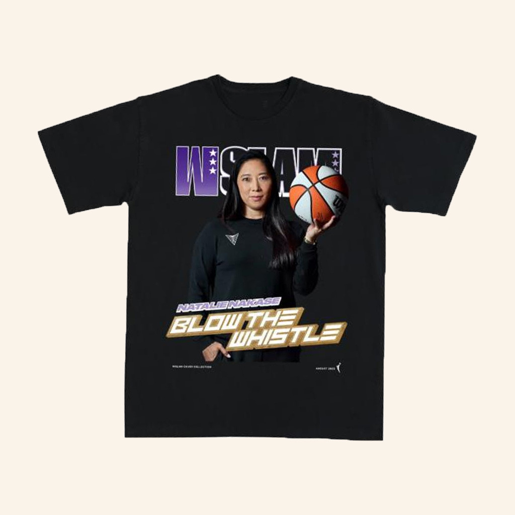 Slam Goods Merch Natalie Nakase Blow The Whistle Black T-Shirt Gifts For Basketball Fan-1