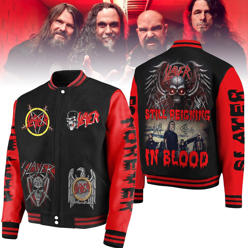 Slayer Still Reigning In Blood Baseball Jacket Father's Day Gifts For Husband-1