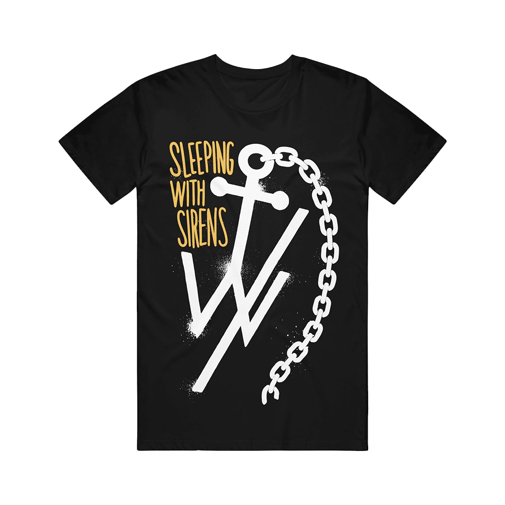 Sleeping With Sirens Merch Anchor Chain Black T-Shirt Father's Day Present Ideas-1