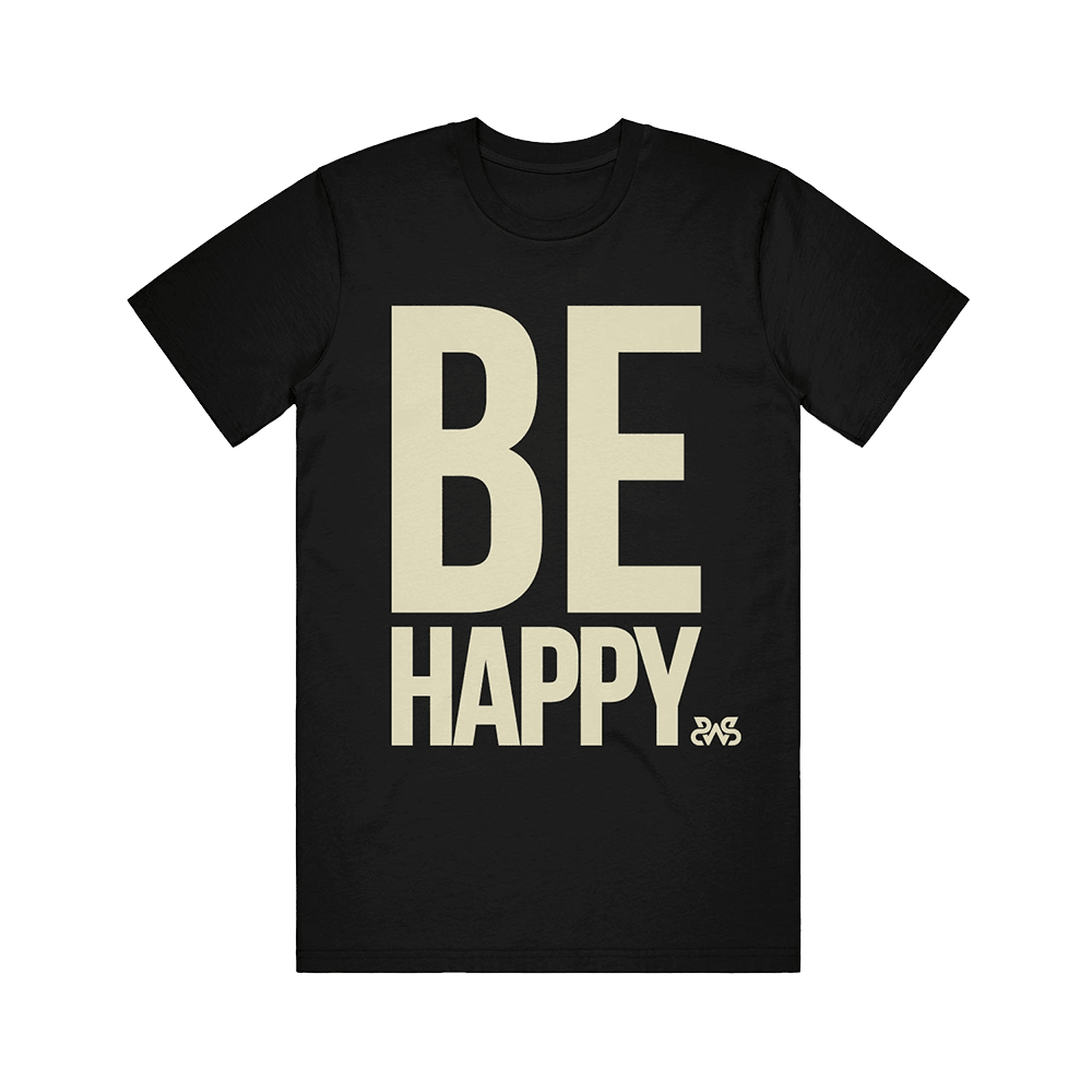 Sleeping With Sirens Merch Be Happy Black T-Shirt Fathers Day Delivery Gifts-1