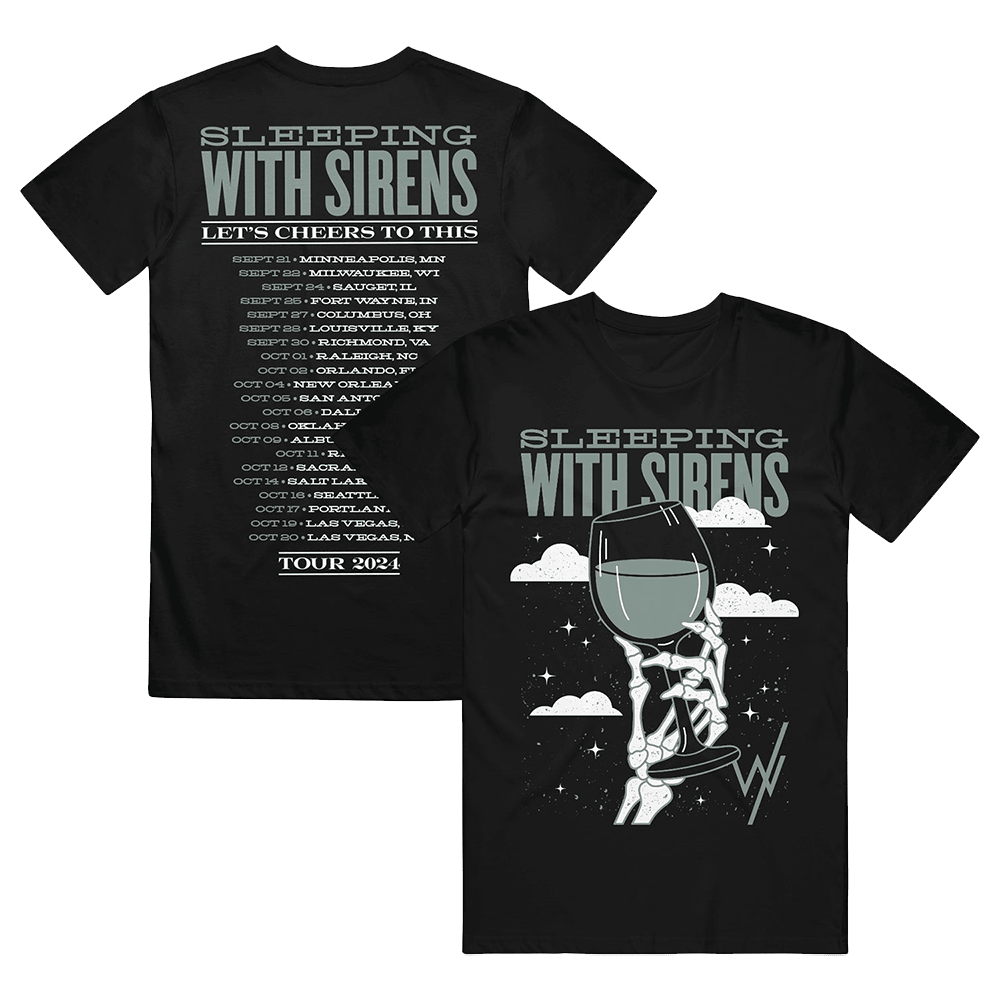 Sleeping With Sirens Merch Skeletons Cheer Tour T-Shirt Dad Fathers Day Gifts-1