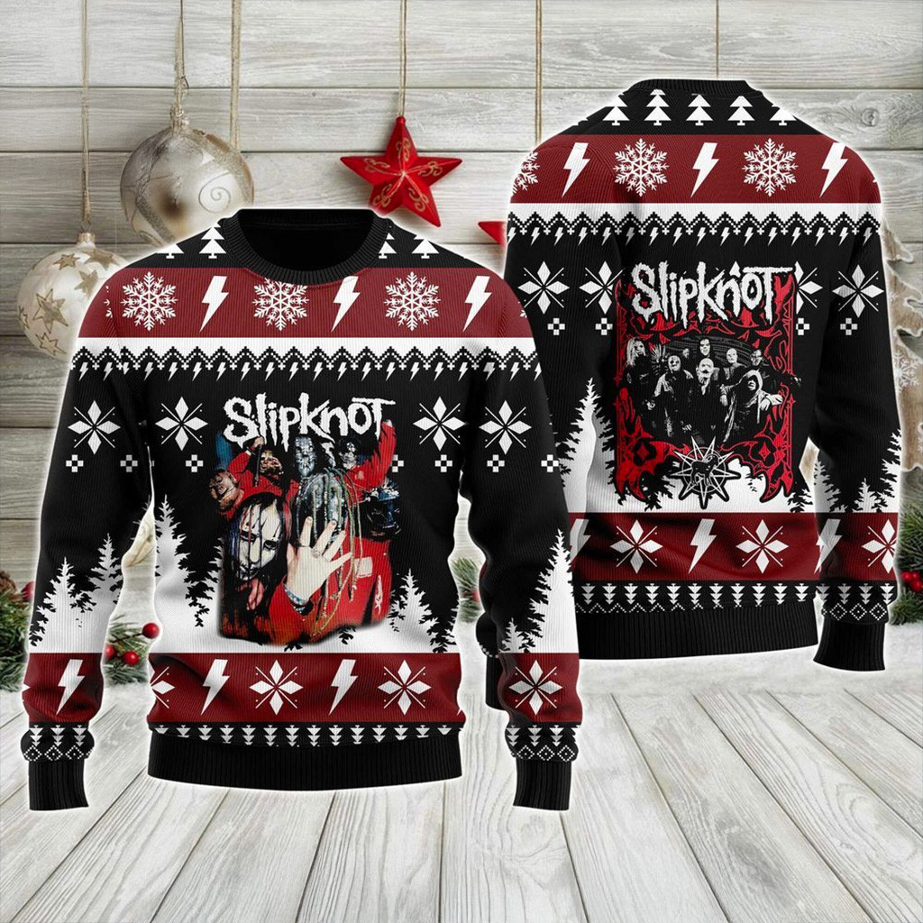 Slipknot Ugly Christmas Sweater Slipknot Merch Christmas Gifts For Band Fans-1