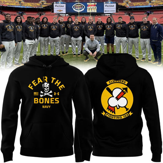 Sluggers 103 Fear The Bones Navy Football Hoodie Gifts For Fans-1