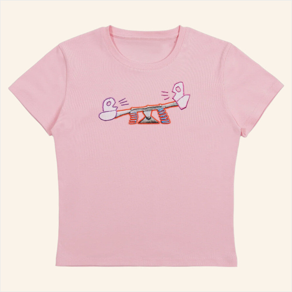 Slushy Noobz Merch Seesaw Pink Baby Tee Gifts For Girlfriend Birthday Gifts For BFF-1
