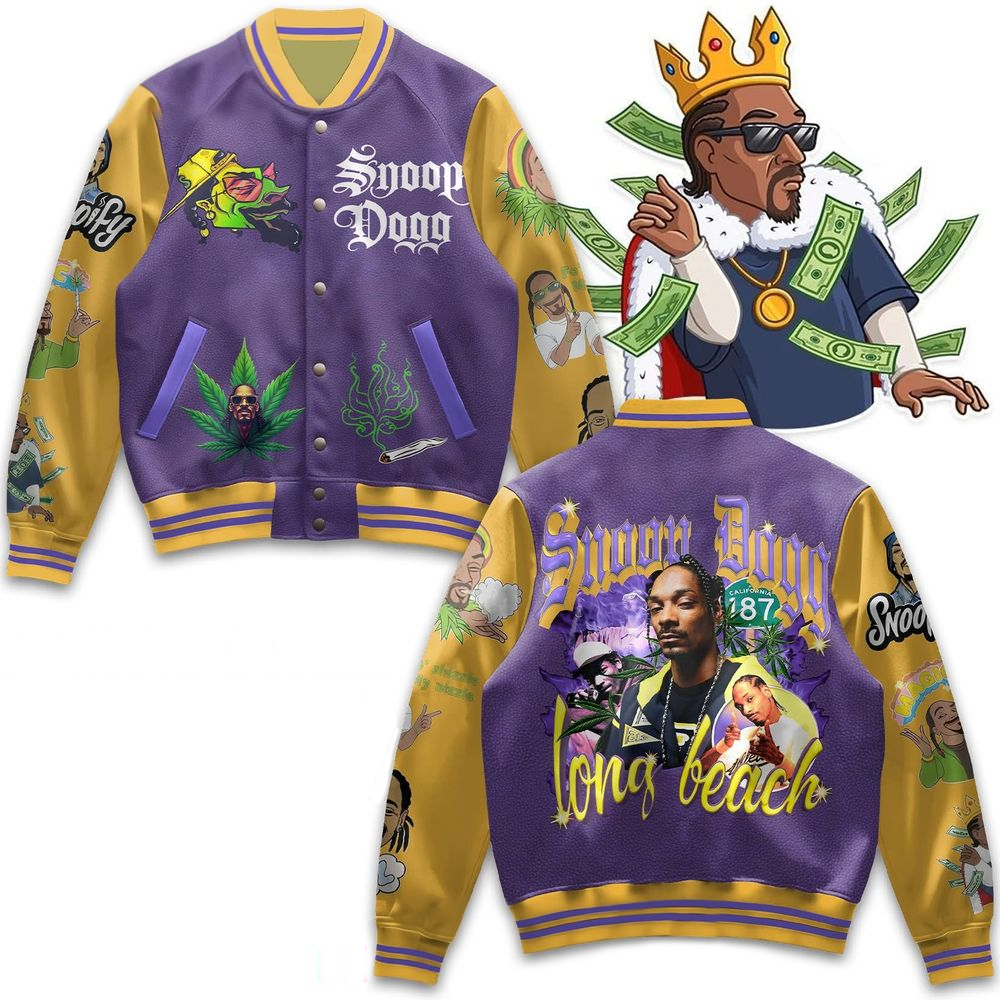 Snoop Dogg Long Beach Special Edition Varsity Jacket Snoop Dogg Merch Perfect Father's Day Gifts-1