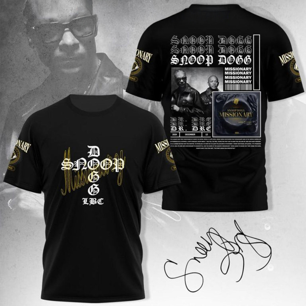 Snoop Dogg With Dr. Dre Missionary 2025 Performer T-Shirt Gifts For Rapper Fans-1