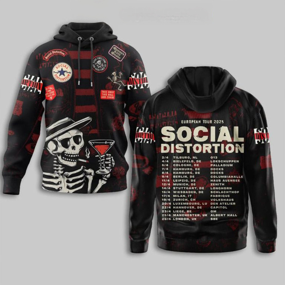 Social Distortion 2025 Celebrating The European Tour The Legends Hoodie Rock Band Fans Gift-1