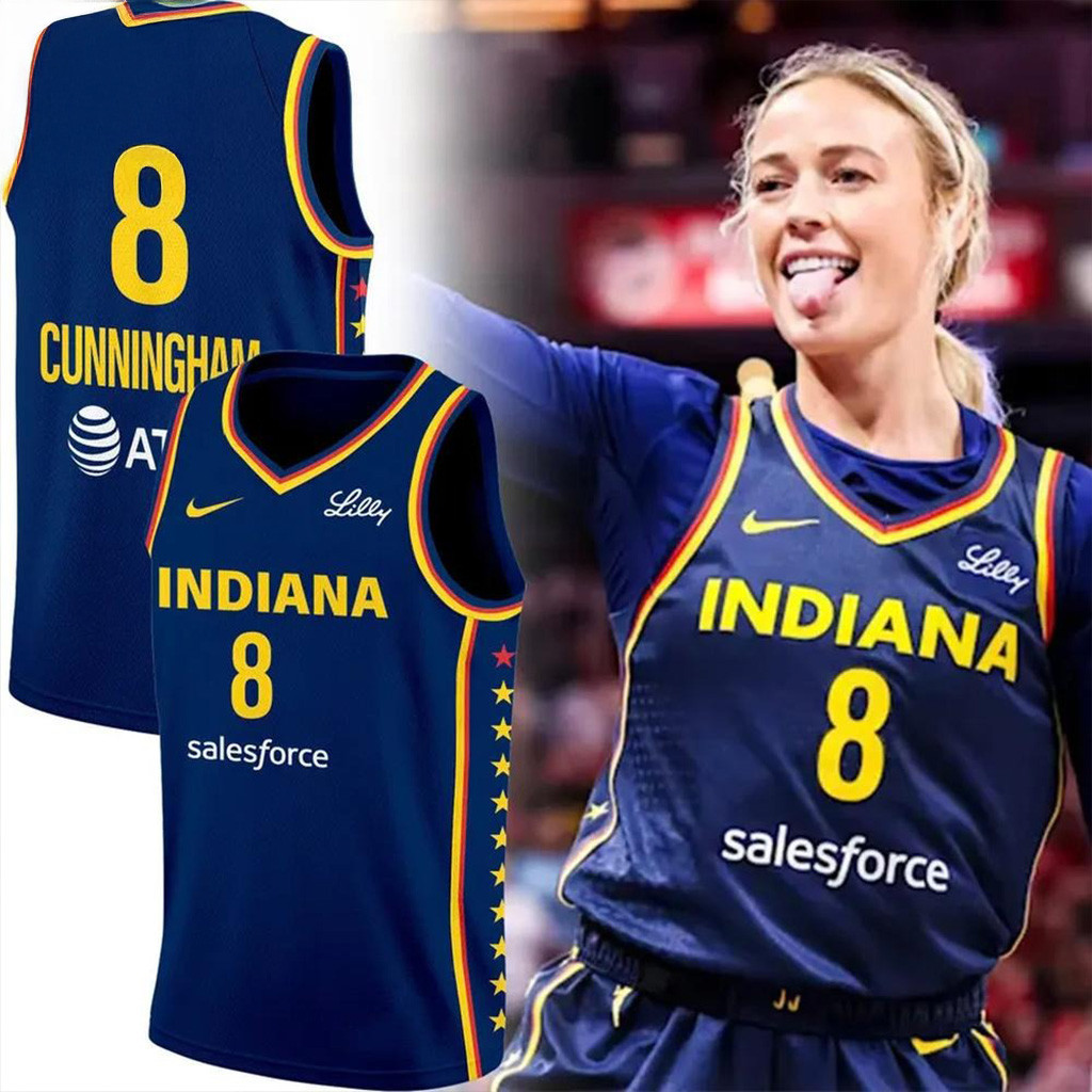 Sophie Cunningham Indiana Fever Navy Basketball Jersey Women's Gifts For Basketball Fan-1