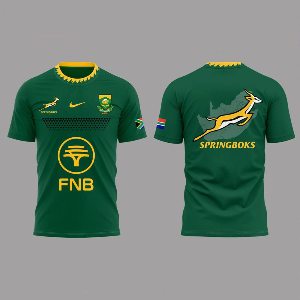 South Africa Springboks 2025 New National Team Green Shirt Springboks Merch Husband Gifts-1