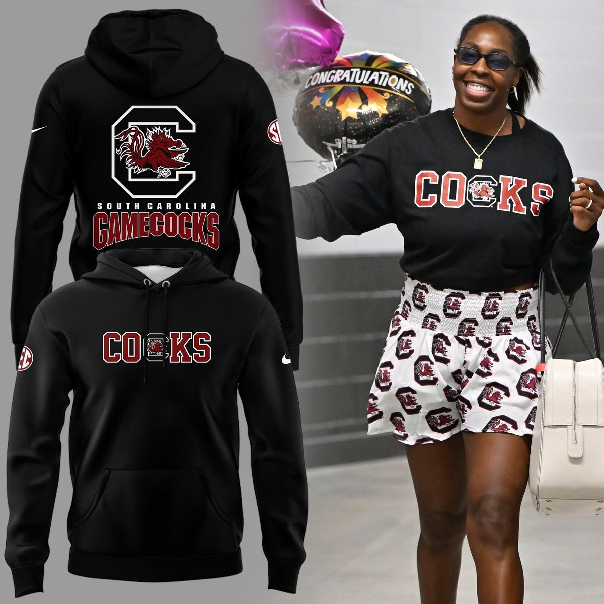 South Carolina Gamecocks Cocks Hoodie 2025 Best Gifts For Basketball Fans-1