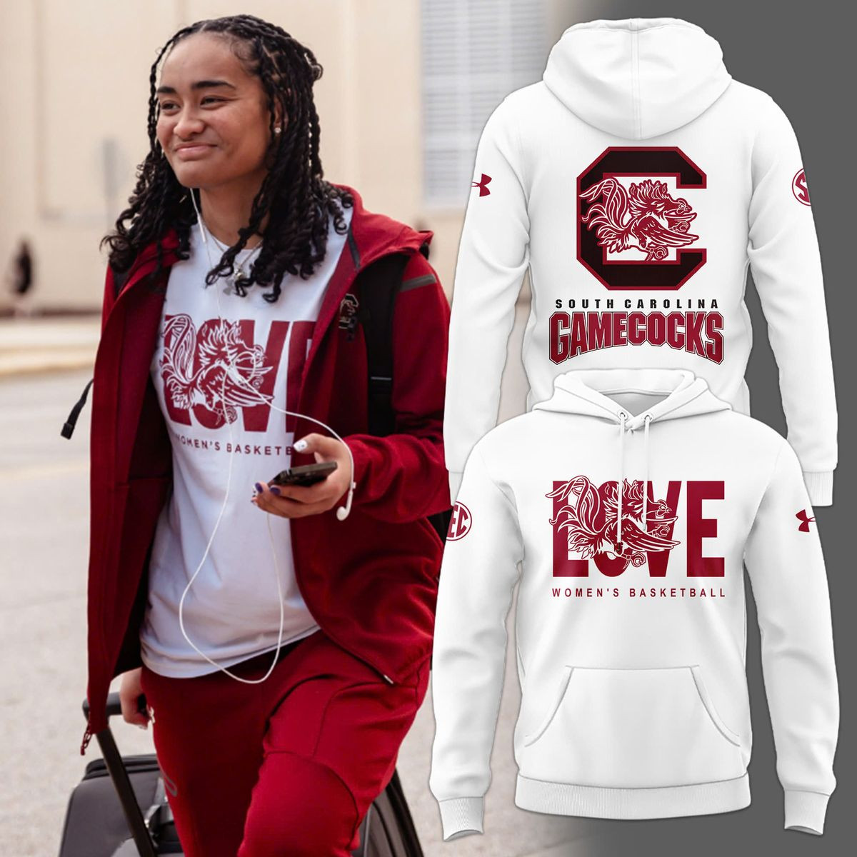 South Carolina Gamecocks Women's Basketball Hoodie Gifts For Fans-1