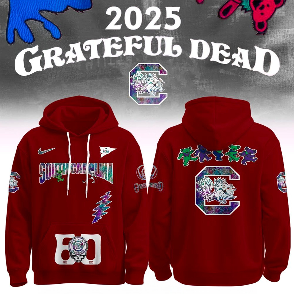 South Carolina Gamecocks x Grateful Dead 60th 1965 2025 Hoodie Gamecocks Merch Gifts For Fans-1