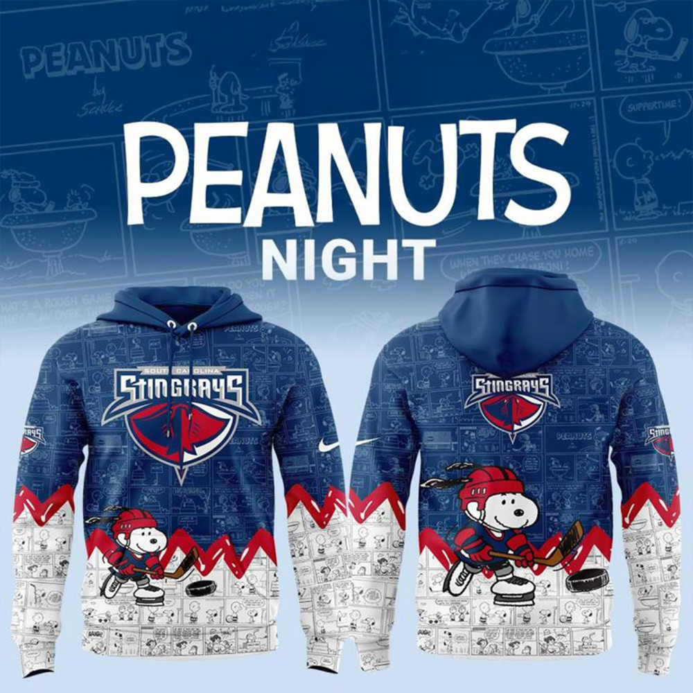 South Carolina Stingrays 75th Anniversary Of Peanuts Snoopy Hoodie Gift Ideas For Fan-1