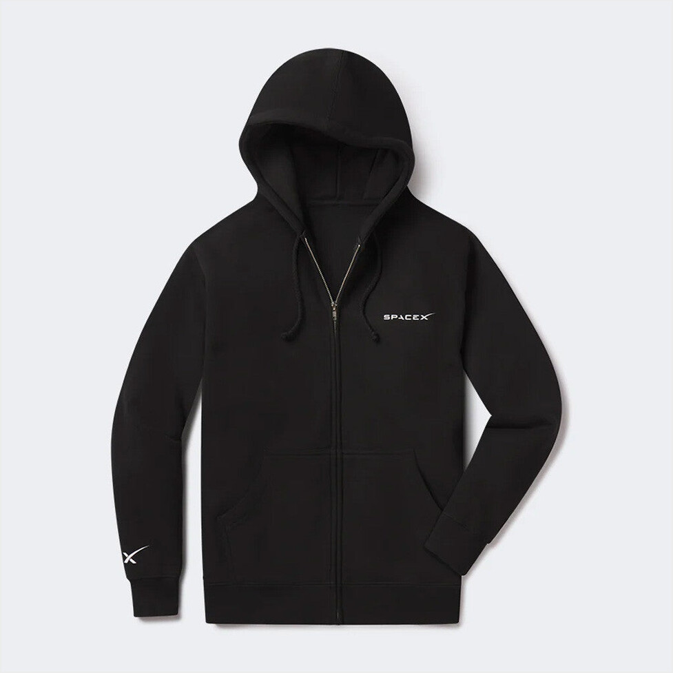 SpaceX Merch Black SpaceX Zip Hoodie Gift Ideas For Him Birthday Gifts For Friends-1