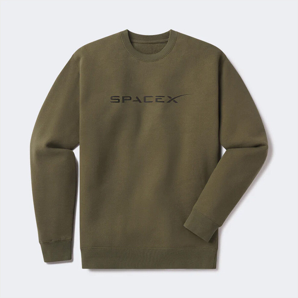 SpaceX Merch Military Green SpaceX Sweatshirt Gift Ideas For Him Birthday Gifts For BFF-1