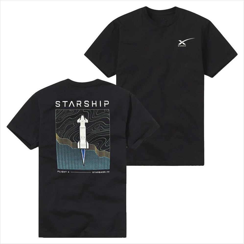SpaceX Merch Starship Flight 4 T-Shirt Gift Ideas For Him Birthday Gifts For Friends-1