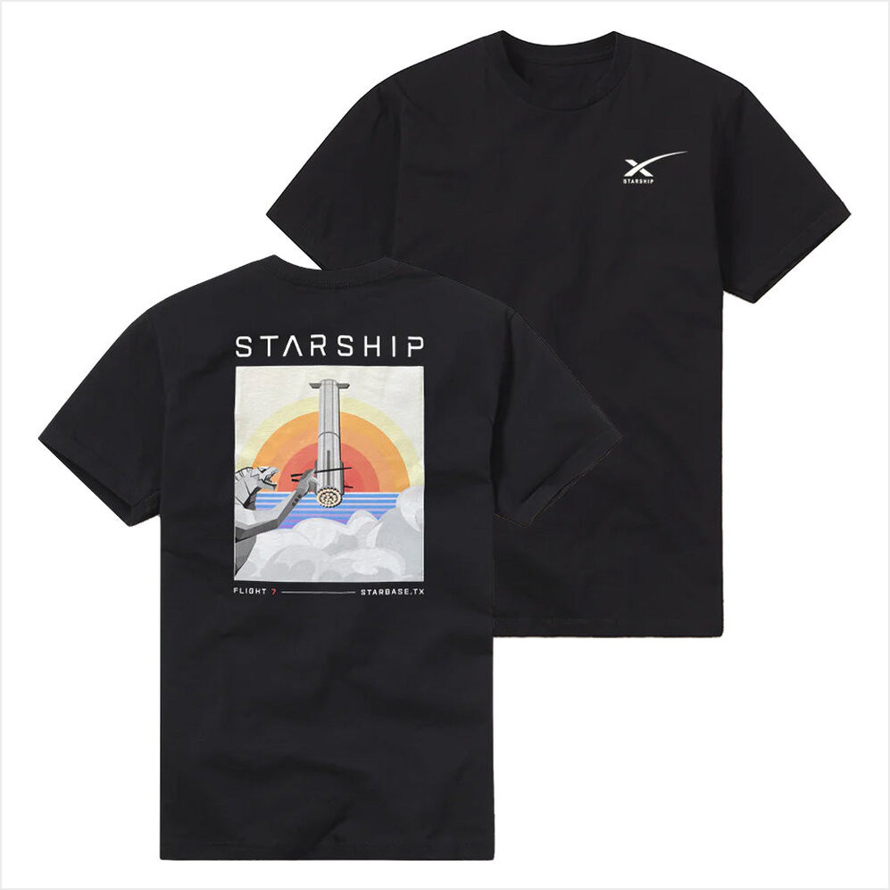 SpaceX Merch Starship Flight 7 T-Shirt Presents For Boyfriend Birthday Gifts For Friends-1
