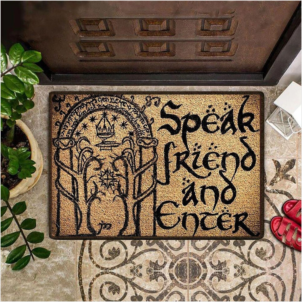 Speak Friend And Enter Doormat Funny Outdoor Welcome Mat Washable Inside Door Mat Gifts For BFF-1