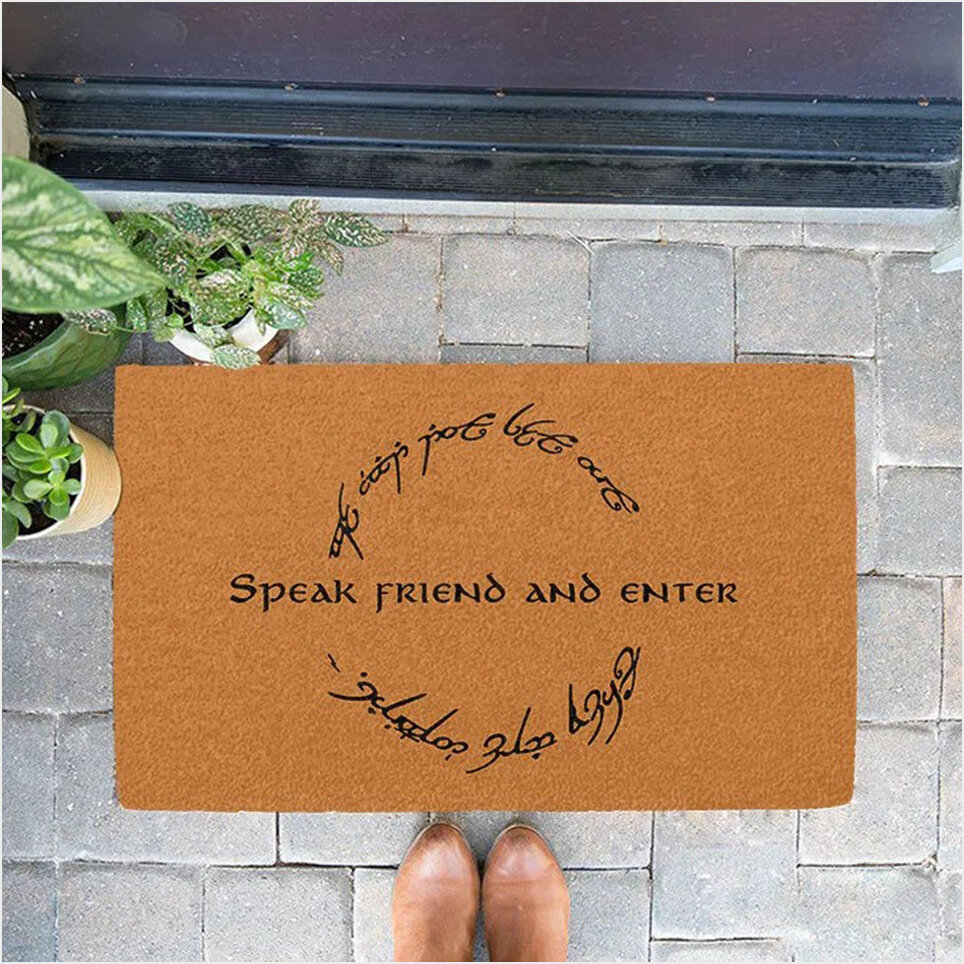 Speak Friend And Enter Doormat Funny Welcome Mat Home Decorations Birthday Gifts For Friends-1