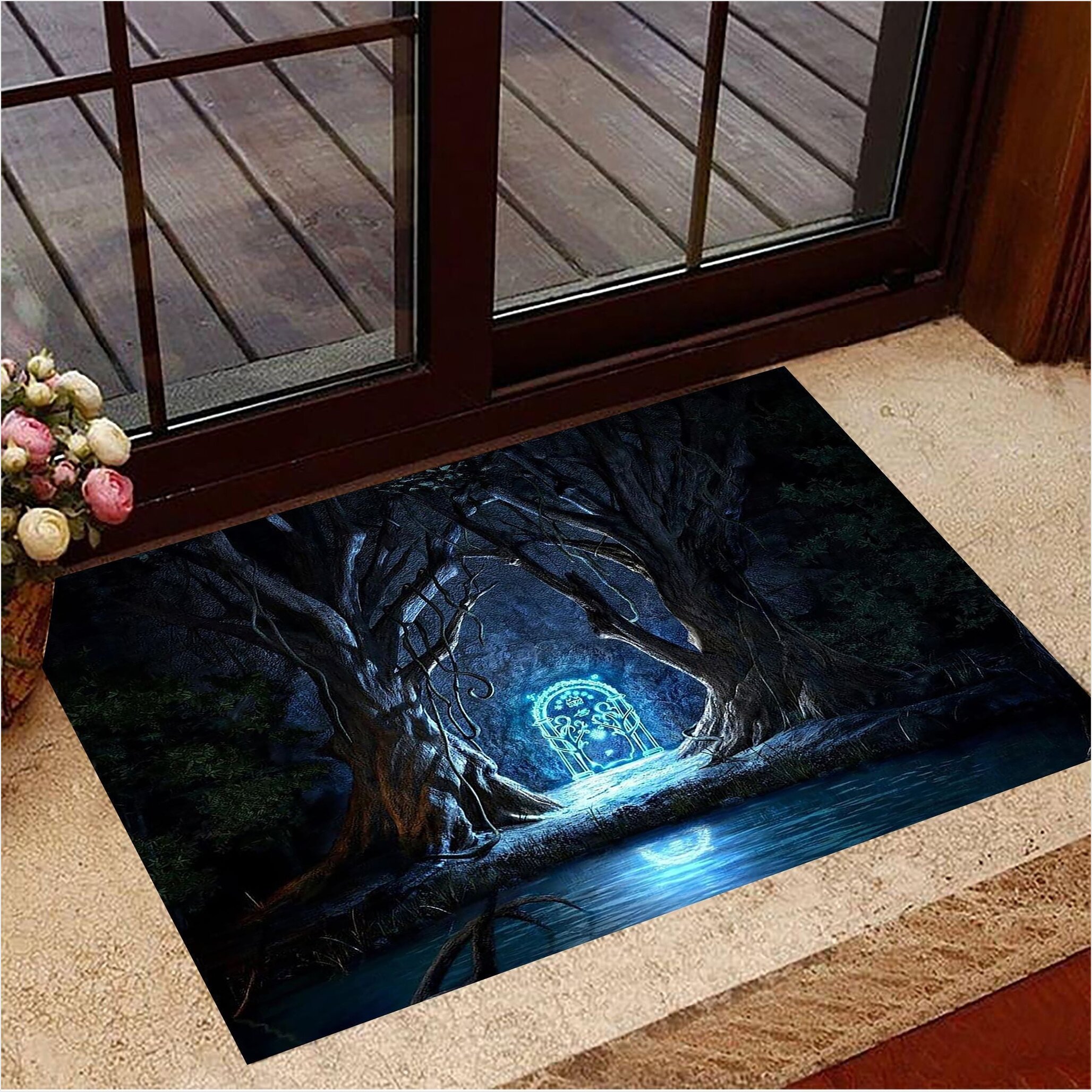 Speak Friend And Enter Doormat Mystic Forest Welcome Mat Christmas Door Decorations-1