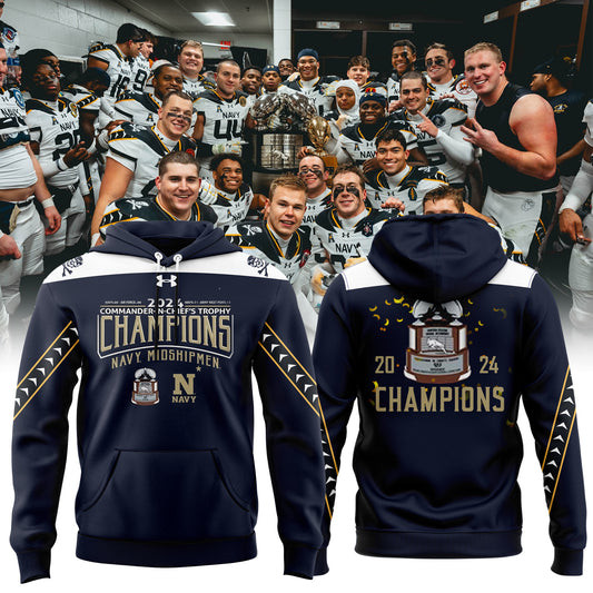 Special Commander-In-Chief's Trophy Champions Navy Football Hoodie Husband Gifts-1