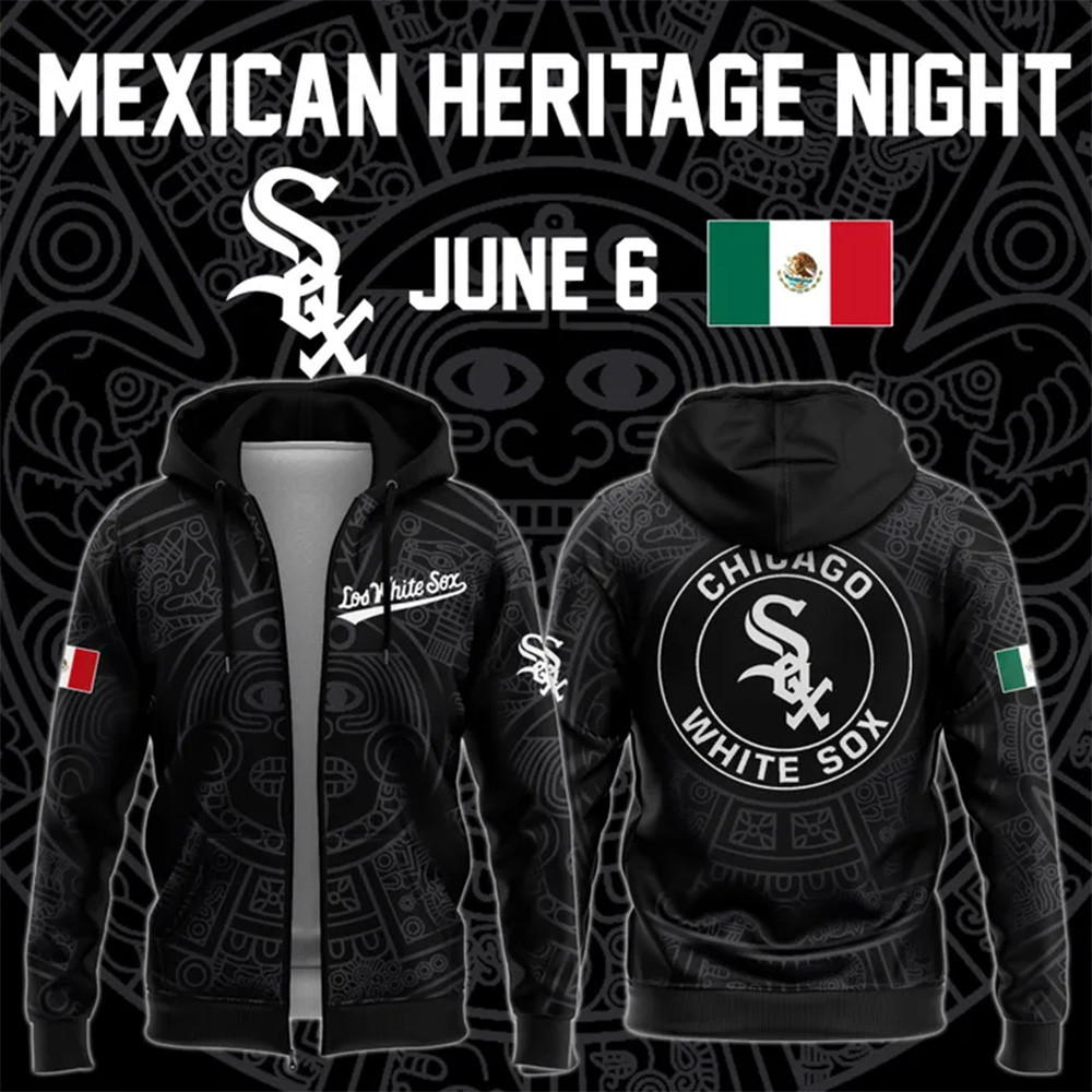 Special Edition Chicago White Sox Mexican Heritage Night Zip Hoodie Unique Gifts For Baseball Fans-1